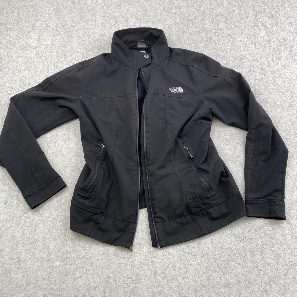 The North Face Womens XL Black Softshell Full Zip Jacket NO ZIPPER SLIDER